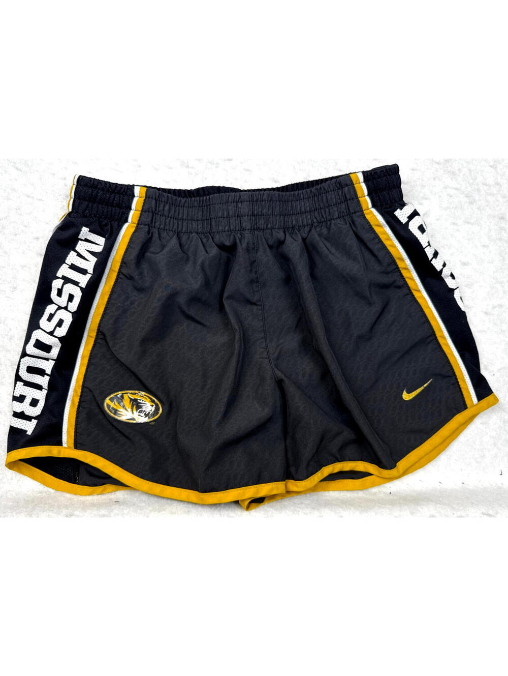 Nike Dri-FIT Womens Small Black Gold Missouri Tigers Running Shorts